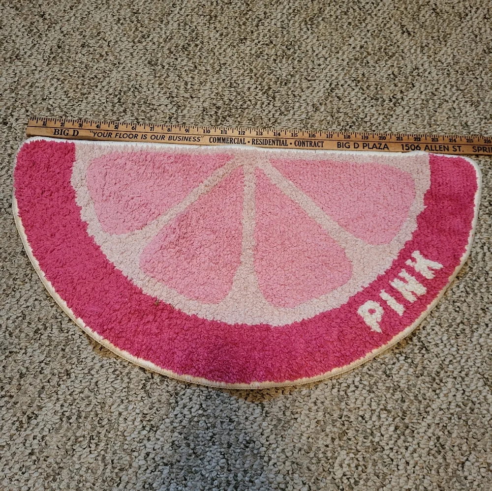 Pink Half-Circle Bath Mat